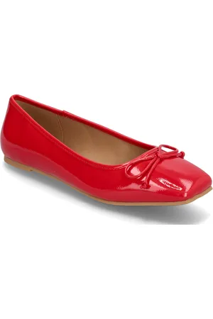 Bianco Biarose Karré Ballet Flat Faux Leather Ballerinat Red
