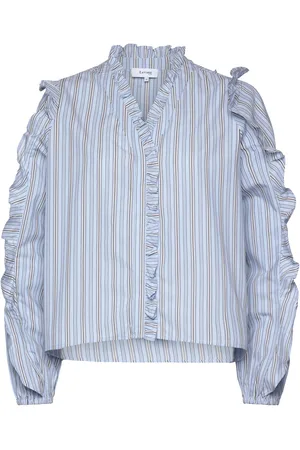 Levete Room Lr-Ketta Tops Shirts Long-sleeved Blue