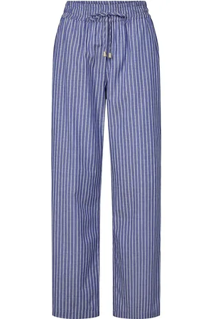 Numph Nuzally Pants Bottoms Trousers Wide Leg Blue