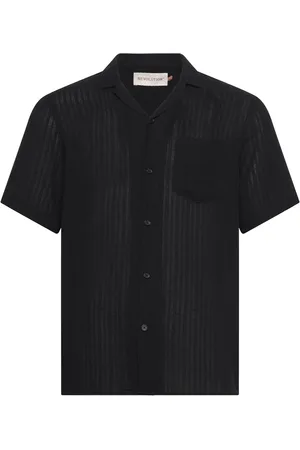 Revolution Short-Sleeved Cuban Shirt Tops Shirts Casual Shirts Black