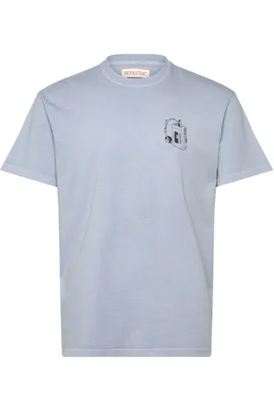 Revolution Printed T-Shirt Tops T-shirts Short-sleeved Blue