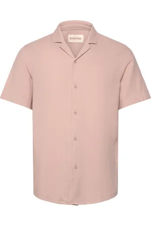 Revolution Short-Sleeved Cuban Shirt Tops Shirts Short-sleeved Pink