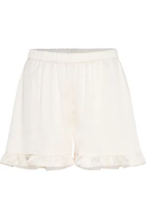 Lindex Shorts Pyjama Satin Frill Shortsit Cream