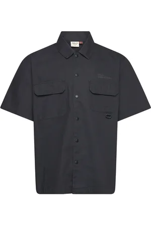 Black Halo Command Ss Shirt Sport Shirts Short-sleeved Shirts Black
