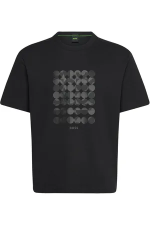 HUGO BOSS Tee Print Striped C Sport T-shirts Short-sleeved Black