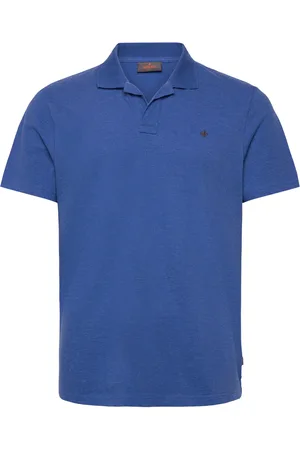 Morris Dylan Piqué Shirt Tops Polos Short-sleeved Blue