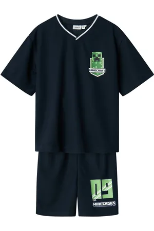 NAME IT Nkmmose Minecraft Nreg Ss Poly Set Bfu Sets Sets With Short-sleeved T-shirt Navy