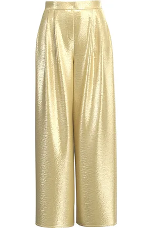 SELECTED Slfselene Hw Wide Pant B Bottoms Trousers Linen Trousers Gold