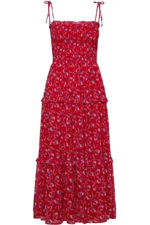 Tommy Hilfiger Tjw Aop Chiffon Maxi Dress Ext Maksimekko Juhlamekko Red