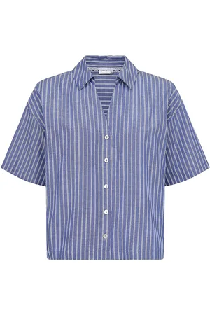 Numph Nuzally Ss Shirt Tops Blouses Short-sleeved Blue