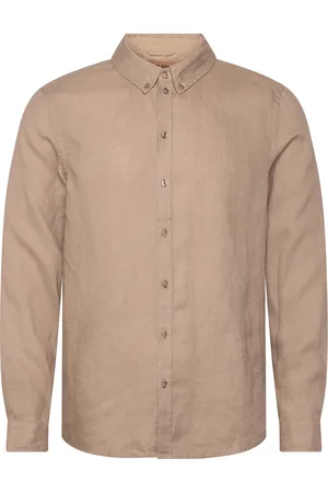 MOS MOSH Gallery Mmgtheo Linen Shirt Tops Shirts Casual Beige