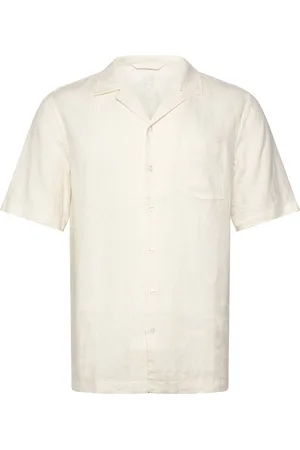 MOS MOSH Gallery Mmgtheo Linen Cuban Shirt Tops Shirts Short-sleeved Shirts Cream
