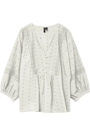 VERO MODA Vmsofie 3/4 V-Neck Top Wvn Ga Tops Blouses Long-sleeved White