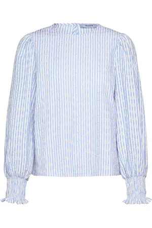 Minus Msbessima Blouse Tops Blouses Long-sleeved Blue