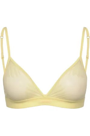 Organic Basics Mesh Triangle Bralette Lingerie Bras & Tops Soft Bras Bralette Yellow