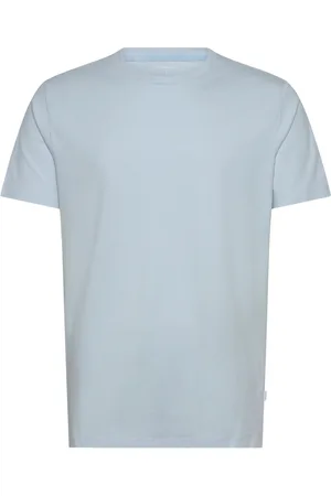 Lindbergh Mens Stretch Crew Neck Tee S/S Tops T-shirts Short-sleeved Blue