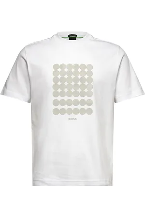 HUGO BOSS Tee Print Striped C Sport T-shirts Short-sleeved White