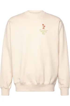 Revolution Printed Crewneck Tops Sweat-shirts & Hoodies Sweat-shirts Cream
