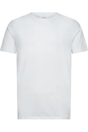 Lindbergh Organic Slub Yarn O-Neck Tee S/S Tops T-shirts Short-sleeved White