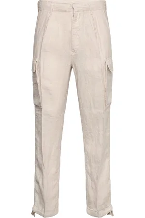 Ralph Lauren Lateef Slim Tapered Fit Linen Cargo Pant Designers Trousers Cargo Pants Cream