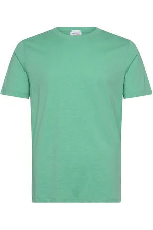 Lindbergh Organic Slub Yarn O-Neck Tee S/S Tops T-shirts Short-sleeved Green
