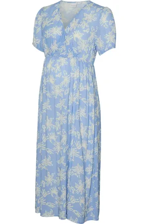 Mama;licious Mlalika Tess S/S Wo Midi Dress Dresses T-shirt Dresses Blue
