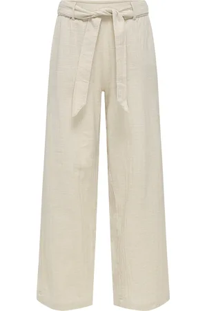ONLY Kogtizana Cotton Loose Pants Wvn Noos Bottoms Trousers Cream