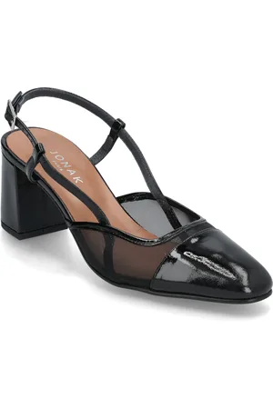 Jonak 264-Dhapopille Vernis Pli/Res Shoes Sling Backs Heeled Slingbacks Black
