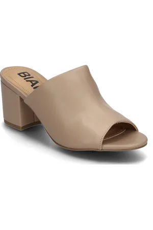 Bianco Biacate Mule Faux Leather Shoes Mules & Slip-ins Heeled Mules Beige
