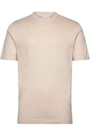 Lindbergh Eco Vero S/S O-Neck Tee Tops T-shirts Short-sleeved Beige