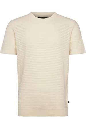 Clean Cut Owen Knitted T-Shirt Tops T-shirts Short-sleeved Beige