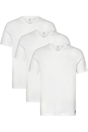 adidas V-Neck Sport Men Sports Clothes Sport Tops Sport T-shirts White