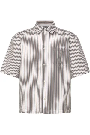 Weekday Relaxed Fit Short-Sleeved Cotton Shirt Tops Shirts Short-sleeved Shirts Brown