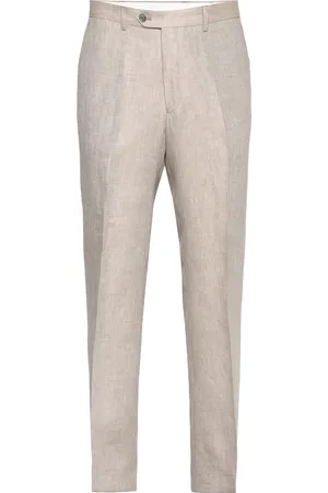 Oscar Jacobson Del S Trousers Bottoms Trousers Linen Trousers Beige