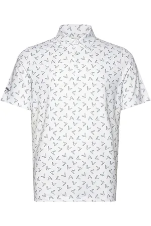 Callaway All-Over Large Chev Printed Polo Sport Sport Clothing Sport Tops Sport Polos Sport Short-sleeved Polos White