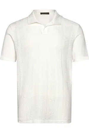 Oscar Jacobson Connor Structured Poloshirt Designers Polos Short-sleeved White