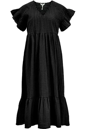 Object Objvita S/S Long Dress Rep Polvipituinen Mekko Black