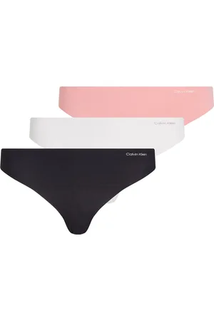 Calvin Klein Thong 3Pk Stringit Alusvaatteet Black