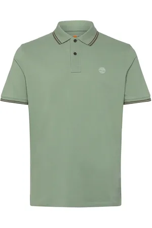 Timberland Tipped Pique Short Sleeve Polo Designers Polos Short-sleeved Green