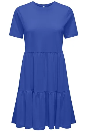 ONLY Onlmay Life S/S Peplum Dress Box Jrs Polvipituinen Mekko Blue
