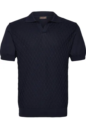 Oscar Jacobson Mirza Poloshirt S-S Designers Shirts Short-sleeved Shirts Navy