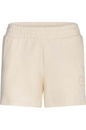 PUMA Ess Elevated Mid-Rise Shorts 5" Sport Sport Clothing Sport Shorts Sport Sweat Shorts Cream