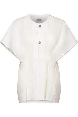 Rodebjer Jennia Linen Designers Blouses Short-sleeved White