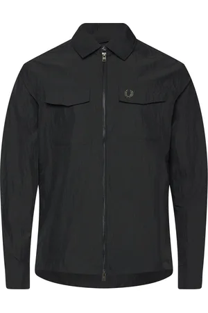 Fred Perry Zip Through Overshirt Tops Overshirts Black