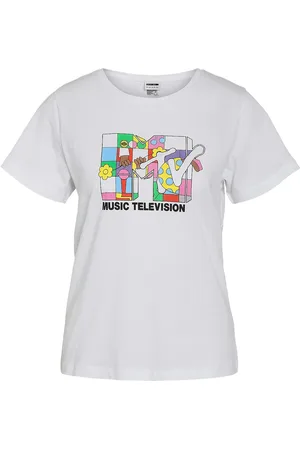 Noisy May Nmnate S/S Mtv T-Shirt Jrs Fwd Tops T-shirts & Tops Short-sleeved White