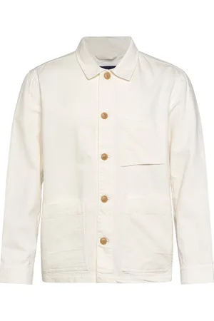 Lindbergh Linen Blend Overshirt Tops Overshirts White