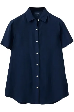 Lexington Short Sleeve Linen Shirt Tops Shirts Short-sleeved Navy
