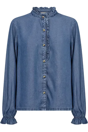 Cream Crmolly Shirt Tops Shirts Long-sleeved Blue