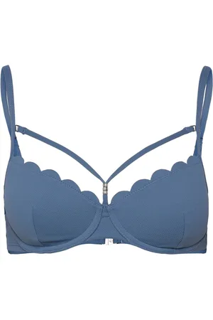 Hunkemöller Scallop Pd Swimwear Bikinis Bikini Tops Push-up Bikinitops Blue