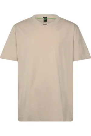 HUGO BOSS Tee Rib Sport Men Sports Clothes Sport Tops Sport T-shirts Beige
